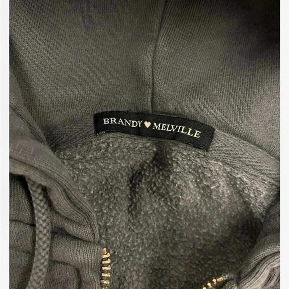 Brandy Melville Blue Cropped Hoodie Size Small - Picture 7 of 8